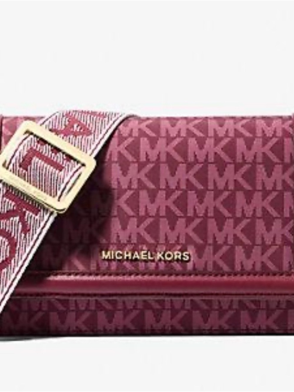 NWOT Michael Kors Logo Crossbody Bag in Plum/Magenta - Picture 4 of 9